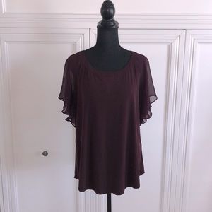 New York and Company Sheer cap sleeve Blouse